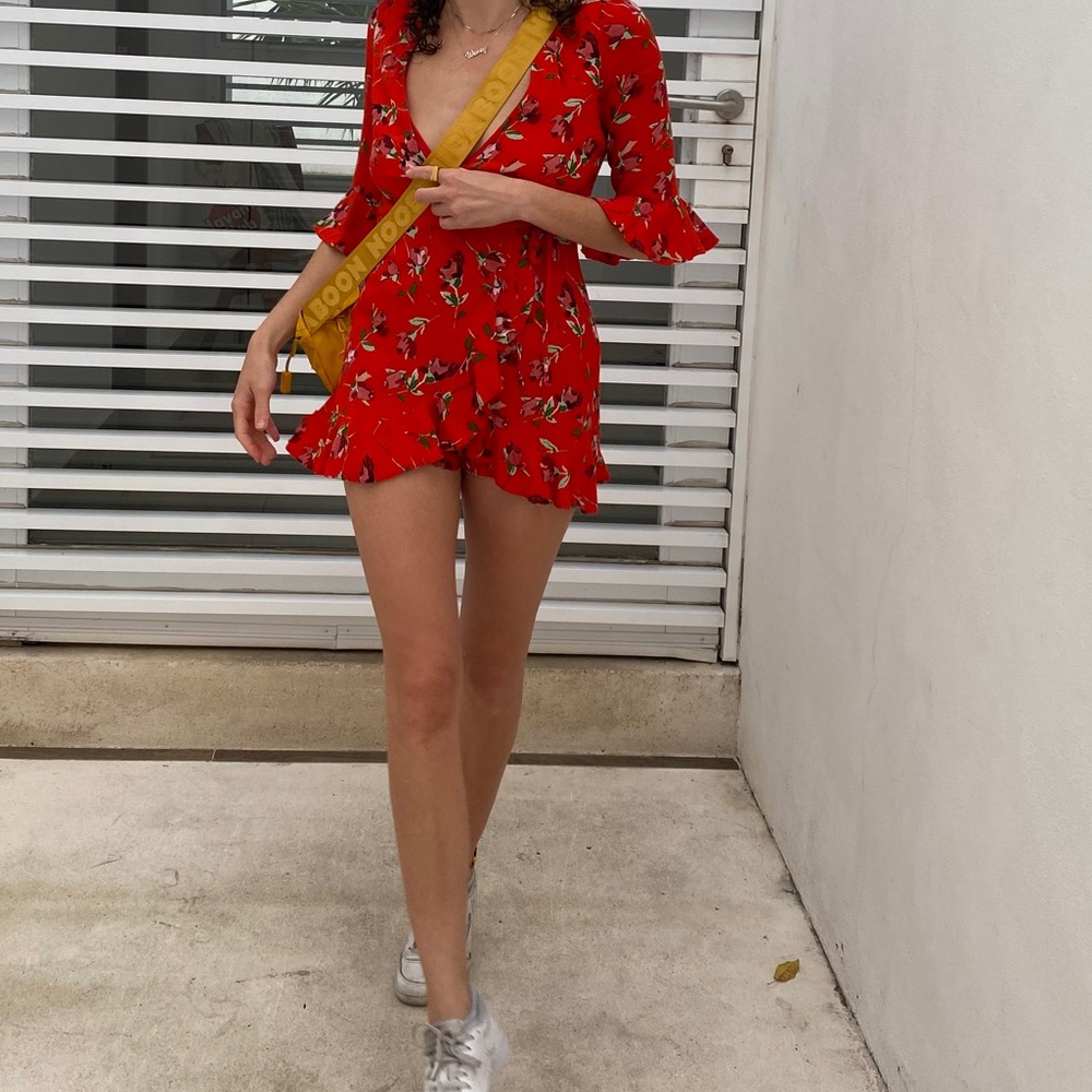 Zara wrap floral mini dress skort